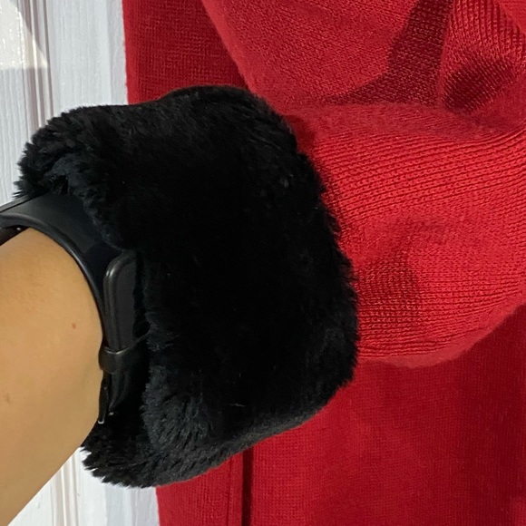 Charter Club women’s Red Cardigan/Jacket with Removable Black Cuffs Sz.L NWOT - Picture 5 of 8